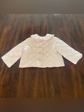 Edgehill Collection Quilted Ruffle-Collar Baby Girl Jacket